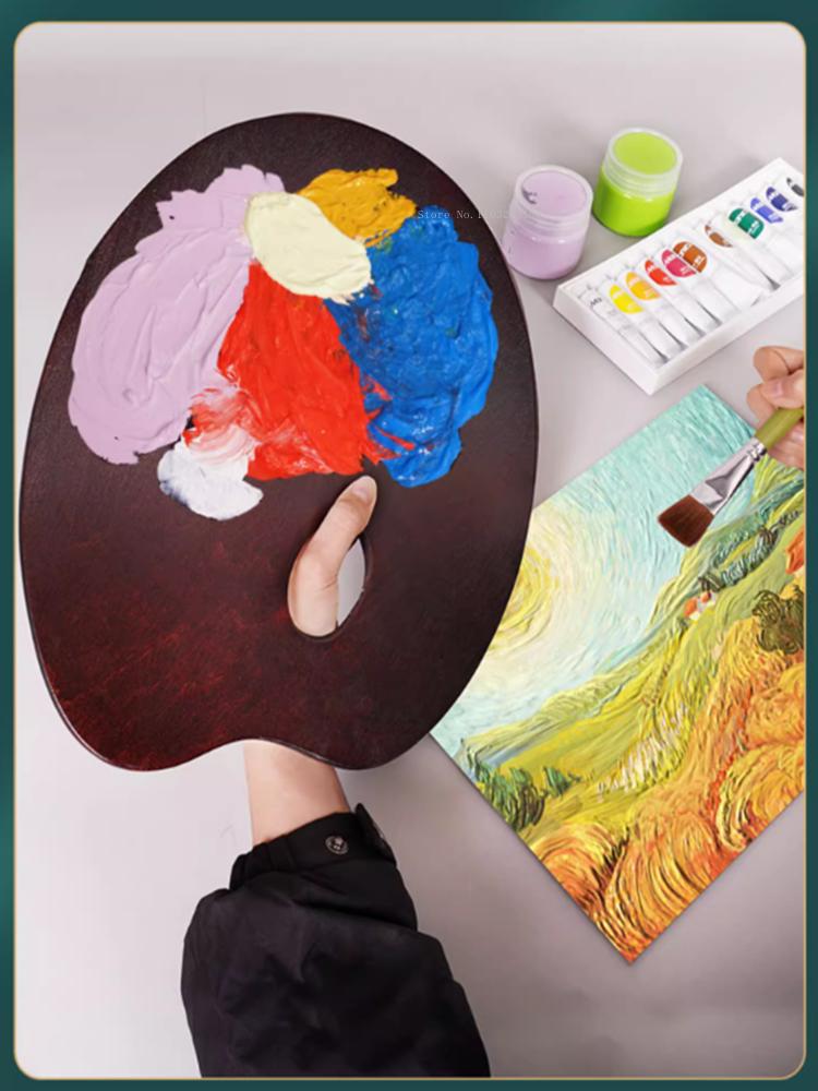 Oval/Square Ultra Light Wood Seal Oil Palette Art Student Specific Tool Watercolor Acrylic Painting Palette Artist Supplies