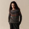 GREEN BELT Retro Fair Isle Crewneck Sweater