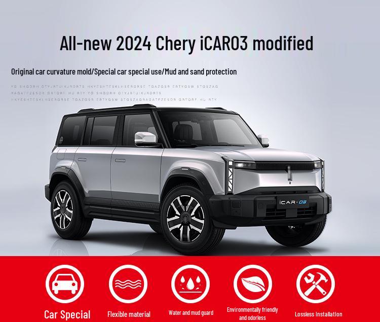 Chery iCAR 03 Front & Rear Tire Mudguards – Soft Rubber Exterior Trim