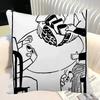 Modern Korean Black And White Love Theme Pillow Case Square Pillow Bedroom Sofa Leisure Comfort Cushion Car Home Decoration