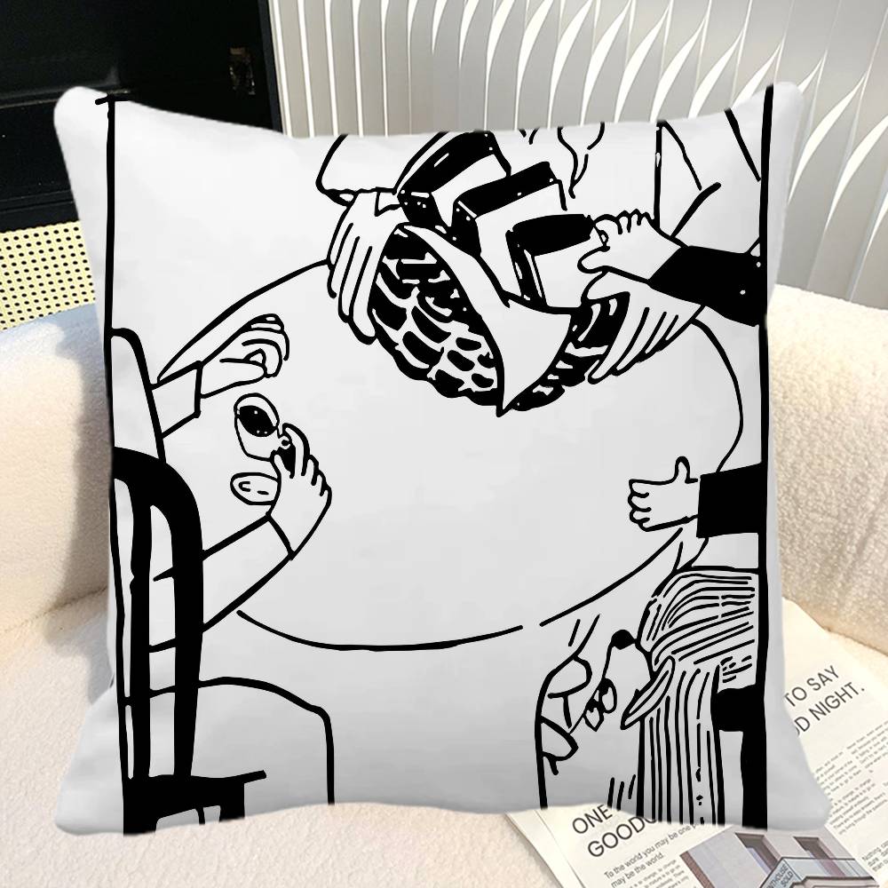 Modern Korean Black And White Love Theme Pillow Case Square Pillow Bedroom Sofa Leisure Comfort Cushion Car Home Decoration