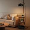 Antique Style Standing Floor Lamp with Storage Rack and Coffee Table for Living Room or Bedroom