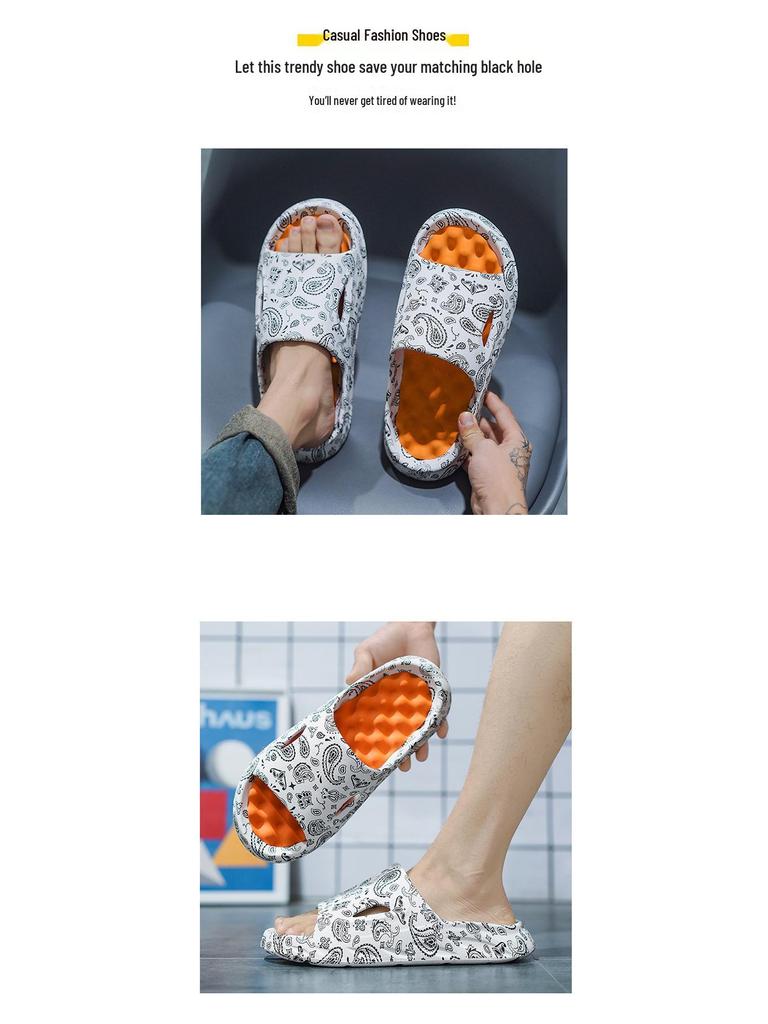 Men's Summer Massage Slippers: Soft Sole, Non-Slip Indoor/Beach Sandals