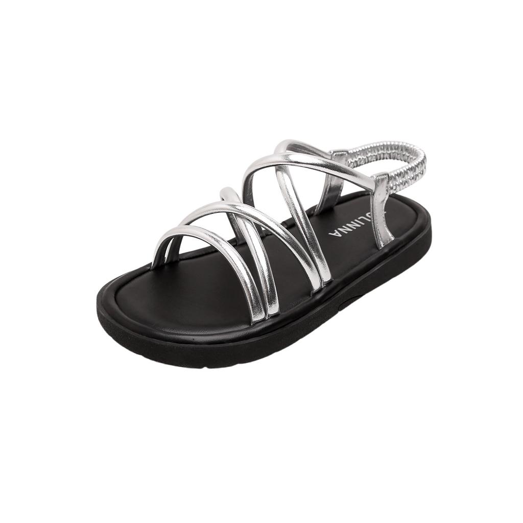 Roman thin strap sandals women's new cross strap platform one-word strap sandals fashionable and comfortable casual beach shoes