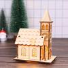 1 Set Kids Gift New Year Christmas Led Light Wooden House Luminous Cabin Merry Christmas Decor For Home Diy Xmas Tree Ornaments