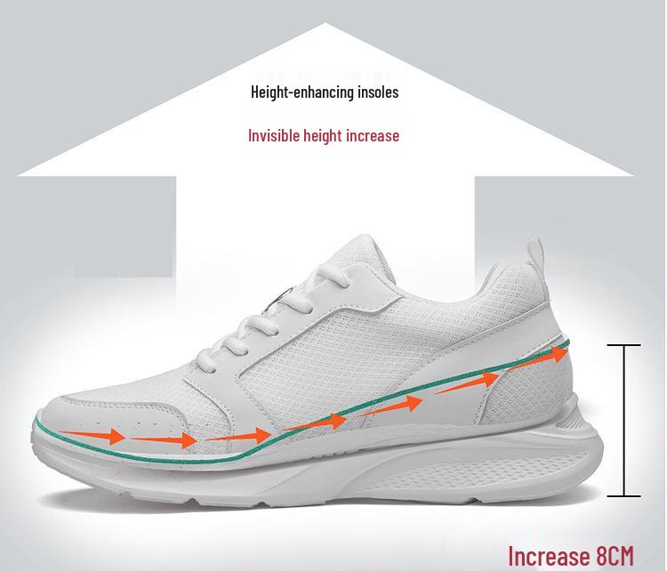 Men's Invisible Height-Increasing Shoes: 6cm, 8cm, 10cm Options - Trendy, Breathable, Thick-Soled Summer Sports Sneakers