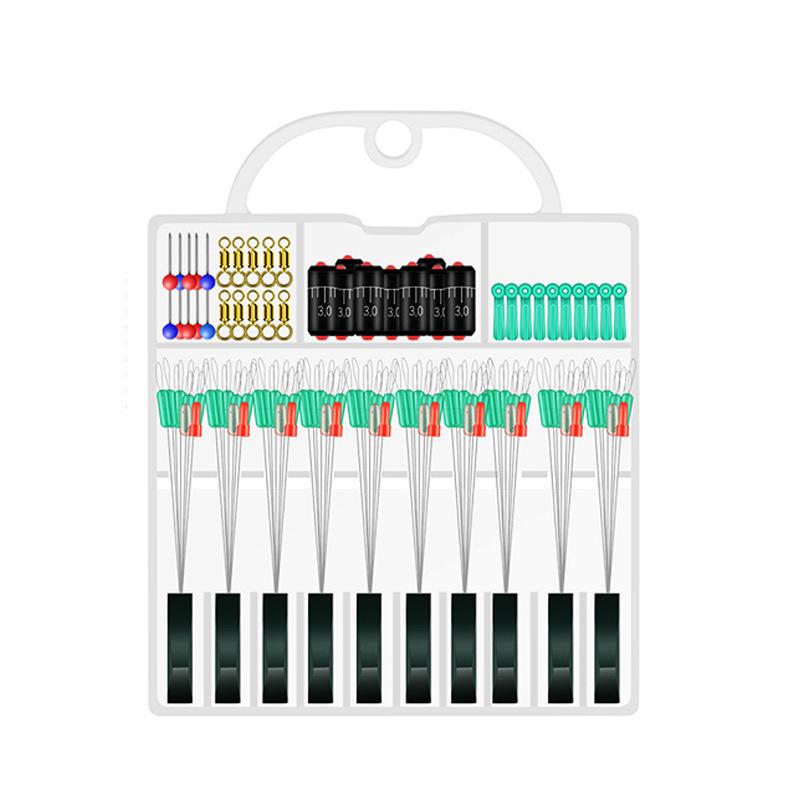 50-teiliges Angelzubehör-Set: Silikon-Space-Beans, Wirbel, Schwimmkörper, Hauptschnur