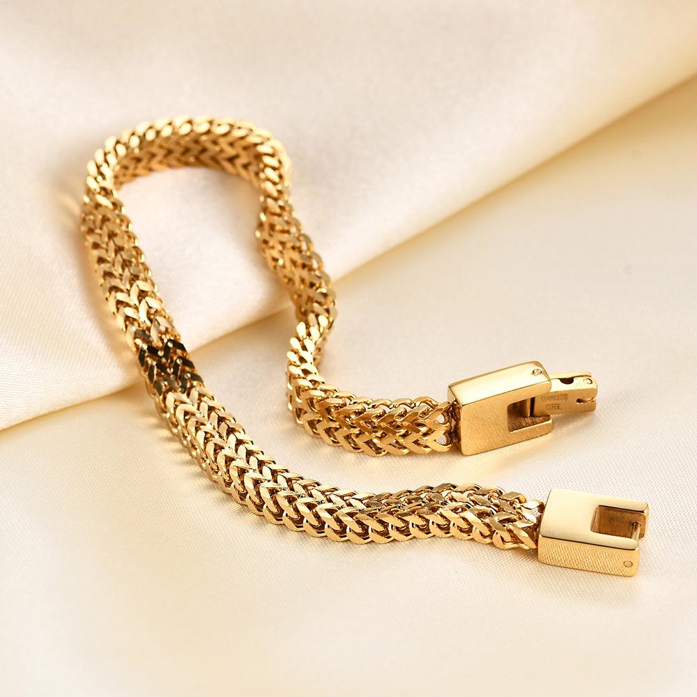 European & American Hip Hop 6MM Dragon Bone Snake Chain Bracelet - Fashionable Titanium Steel