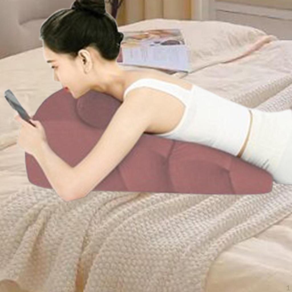Face Down Pillow Comfort Bed Wedge, Back Support Sleeping Pillow, Headboard Wedge for Reading