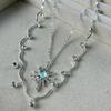 Sweet Double Layered Star Pendant Necklaces for Women Girls Fashion Personalized Collarbone Necklaces Party Jewelry Accessories