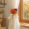 Unique Window Ornament Ties Halloween Curtain Tiebacks, Funny Witch Hat Pumpkin Ghost Cartoon Straps, Style Decor Lightweight Adjustable Holdbacks for
