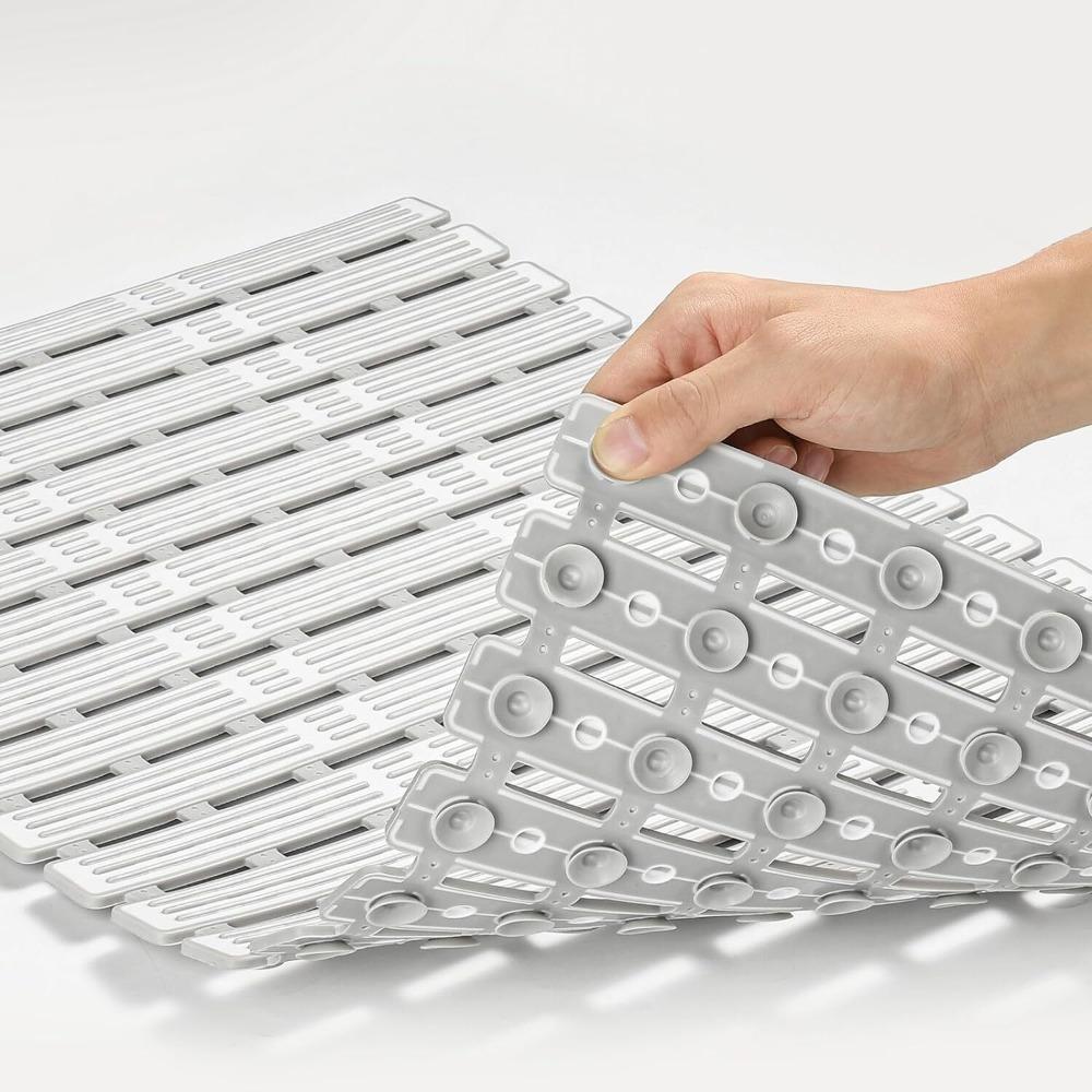 90x40cm Bathroom Anti Slip Mat with Suction Cups Foldable Scalable Shower Floor Mat Non Slip Safety Mat Bathroom Carpet Bath Rug
