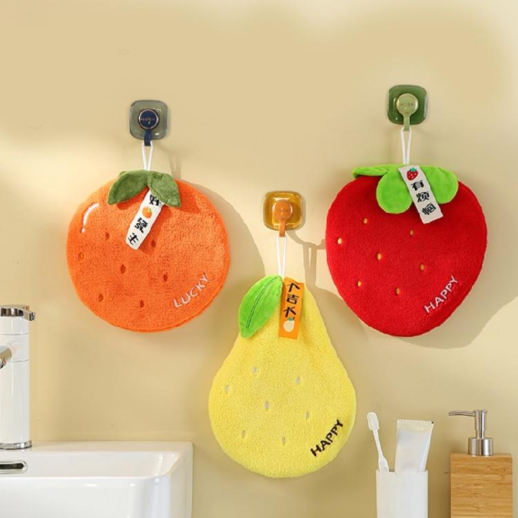 Hanging Towels Soft Coral Fleece Hanging Hand Towel In Fruit Shape Optional For Quick Drying And Easy Use In Kitchen