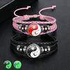 1Pc Glow In Dark Sun Moon Lover Couple Bracelet, Handmade Beaded Braided Unisex