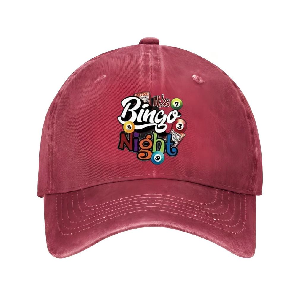 Its Bingo Night Graphic Baseball Cap Distressed Denim Style Casual Adjustable Hat for Adult Unisex