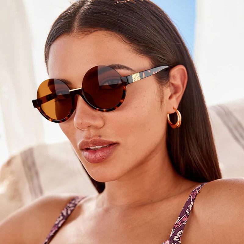 Leopard Print Round Sunglasses For Women With Uv400 Protection Stylish Fashion Accessory