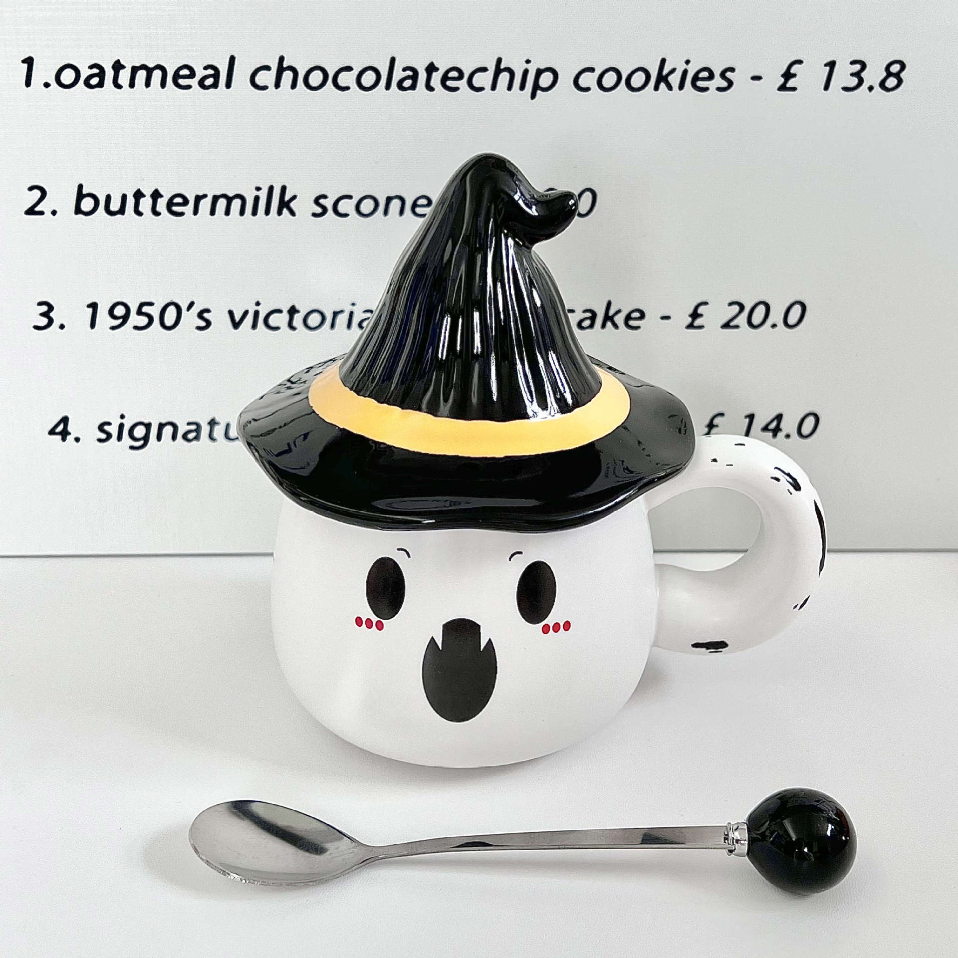 

Birthday gift cute funny ghost mug with lid couple water cup for girl girlfriend souvenir gift box 401-500ml