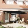 Manual Retractable Awning vidaXL with LED Black 400x300 Cm 3330596
