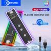 RGB M2 SSD Case M.2 NVMe SATA SSD Enclosure 10Gbps M.2 To USB Transparent Hard Drive Enclosure for NVME PCIE NGFF SATA M/ B Key SSD Disk