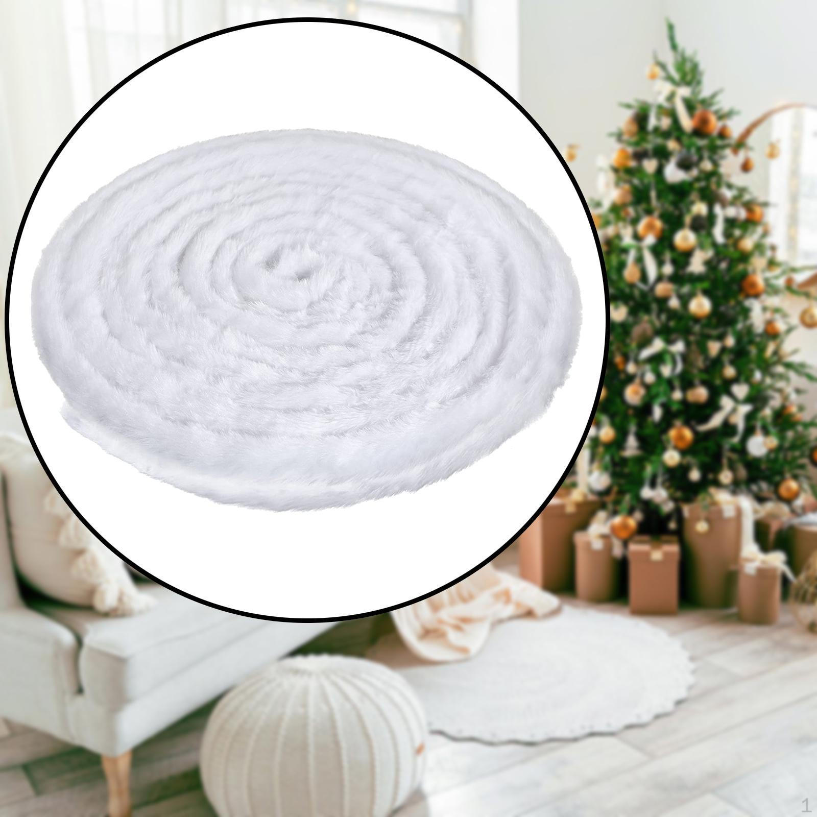 

Юбка из искусственной меховой ленты для рождественской елки, ширина 5 см, длина 78,74 дюйма, отделка из меховых полос белый