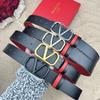4.0Cm Men'S And Women'S Same V Letter Smooth Buckle Simple Ins Fashion Belt Belt