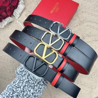 4.0Cm Men'S And Women'S Same V Letter Smooth Buckle Simple Ins Fashion Belt Belt