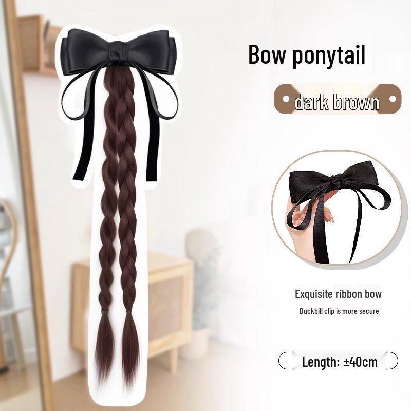 Women's Claw Clip Bow Ribbon Ponytail Braid – Elegant Curly Hair Updo Clip