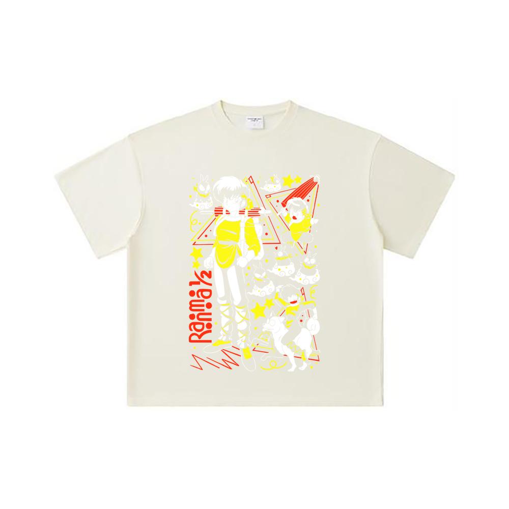 260 GSM Double Yarn 32 Count 100% Cotton Ranma 12 V7 Ryoga Print Unisex Heavy Cotton T Shirt