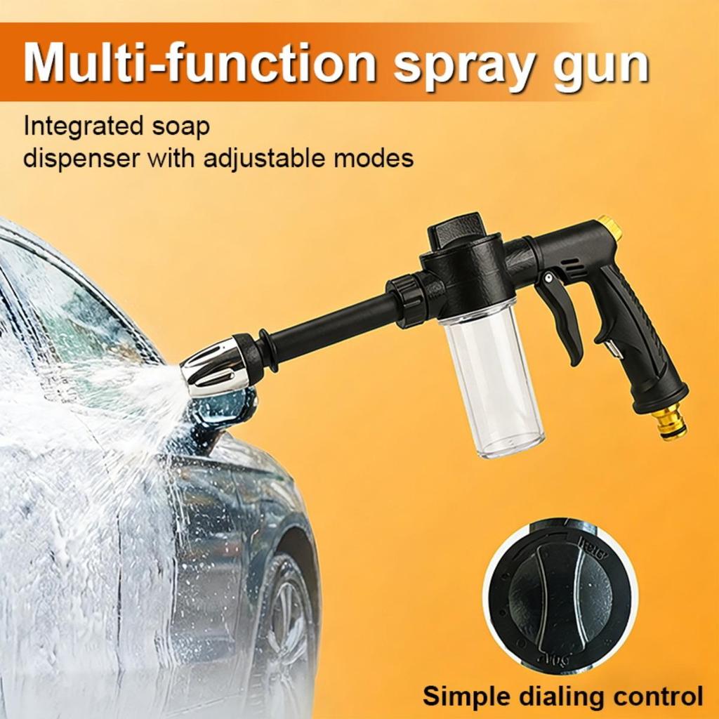 Portable High-pressure Car Washing Foam Gun with Long Handle, The Spraying Force Is Increased By 2 Times, Easy To Use, Car Washing, Watering, Cleaning
