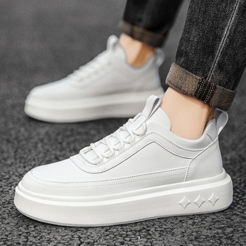 Fashion High Quality Youth Mens Small White Shoes Sneakers Spring Breathable Internal Increased Casual Shoes Student Board Shoes Jogging