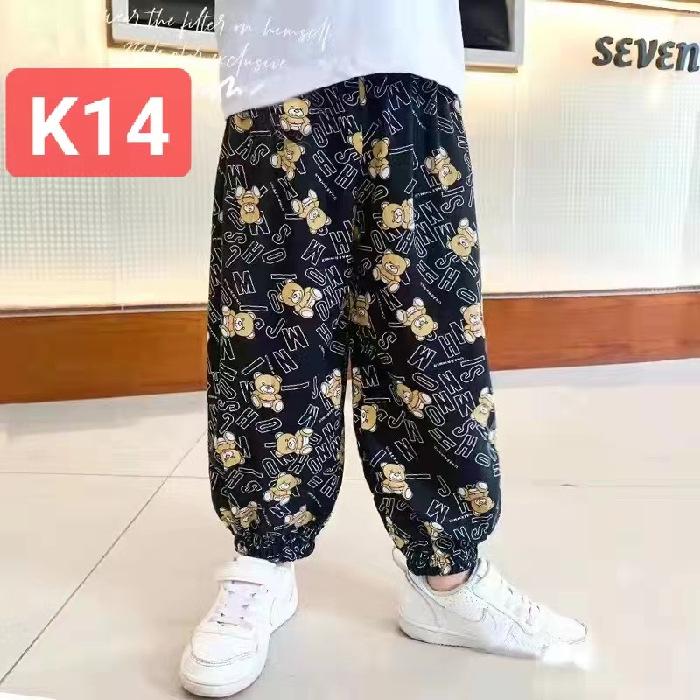 

2024 Летние шаровары для мальчиков и девочек с защитой от комаров - Повседневные детские брюки 130 cm