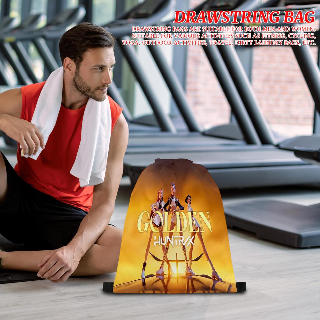 Printed Drawstring Pocket, Portable Drawstring Bag, Water-resistant