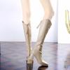Black Knee Thigh High Boots Woman Winter 2025 Shoe Hot Boot Autumn Wedges Genuine Leather Long Shoes For Women High Quality New