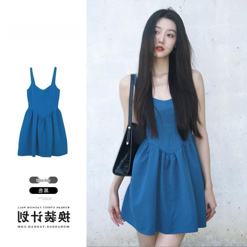 Mini Abito Canotta Blu Chic da Donna - Carino Stile Estivo