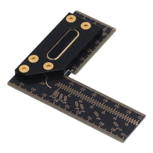 Hilitand 100mm Aluminum Woodworking Ruler, Gauge, T-Shaped Square, Marking Tool, Aluminum, Woodworking Scriber