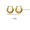 Premium Stainless Steel Simple Wind Versatile Oil Pressure Earrings 18K Real Gold Plating
