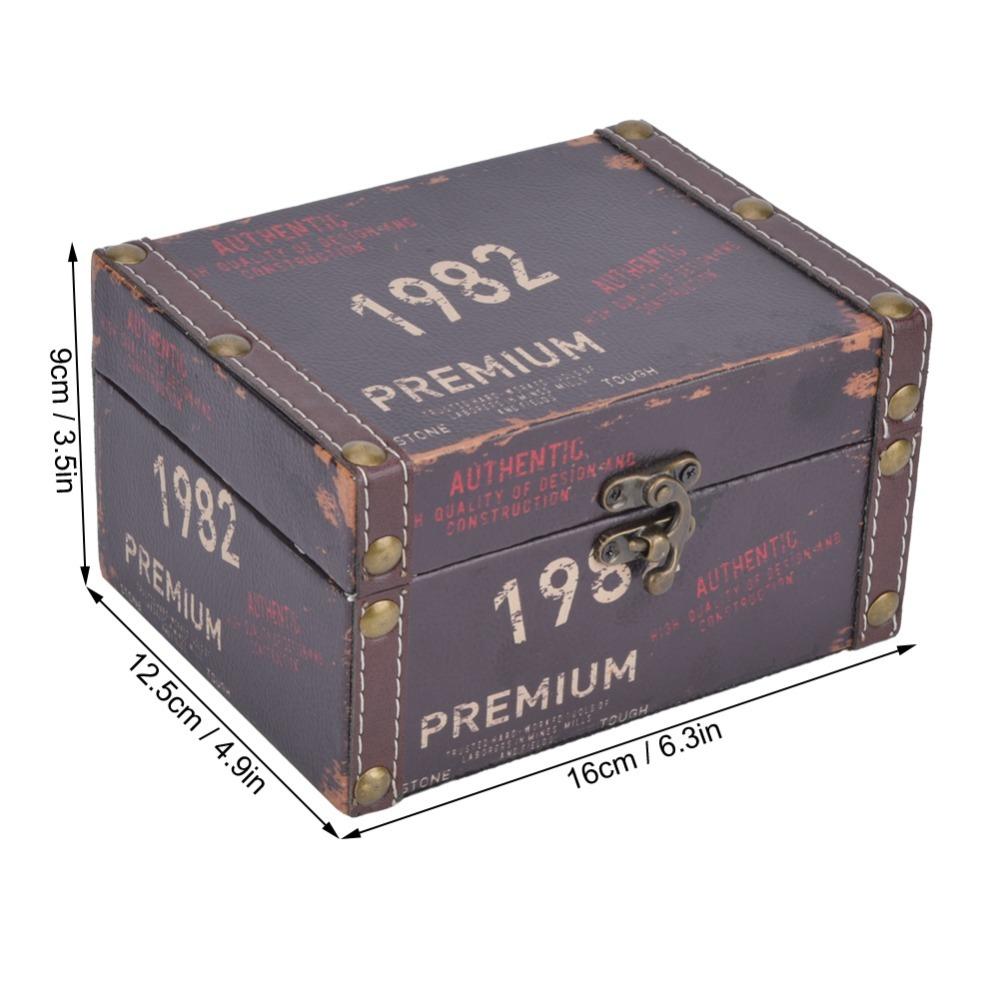 Retro Jewelry Storage Box Wood Treasure Chest Box Jewelry Boxes Wooden Storage Box  For Home Decor