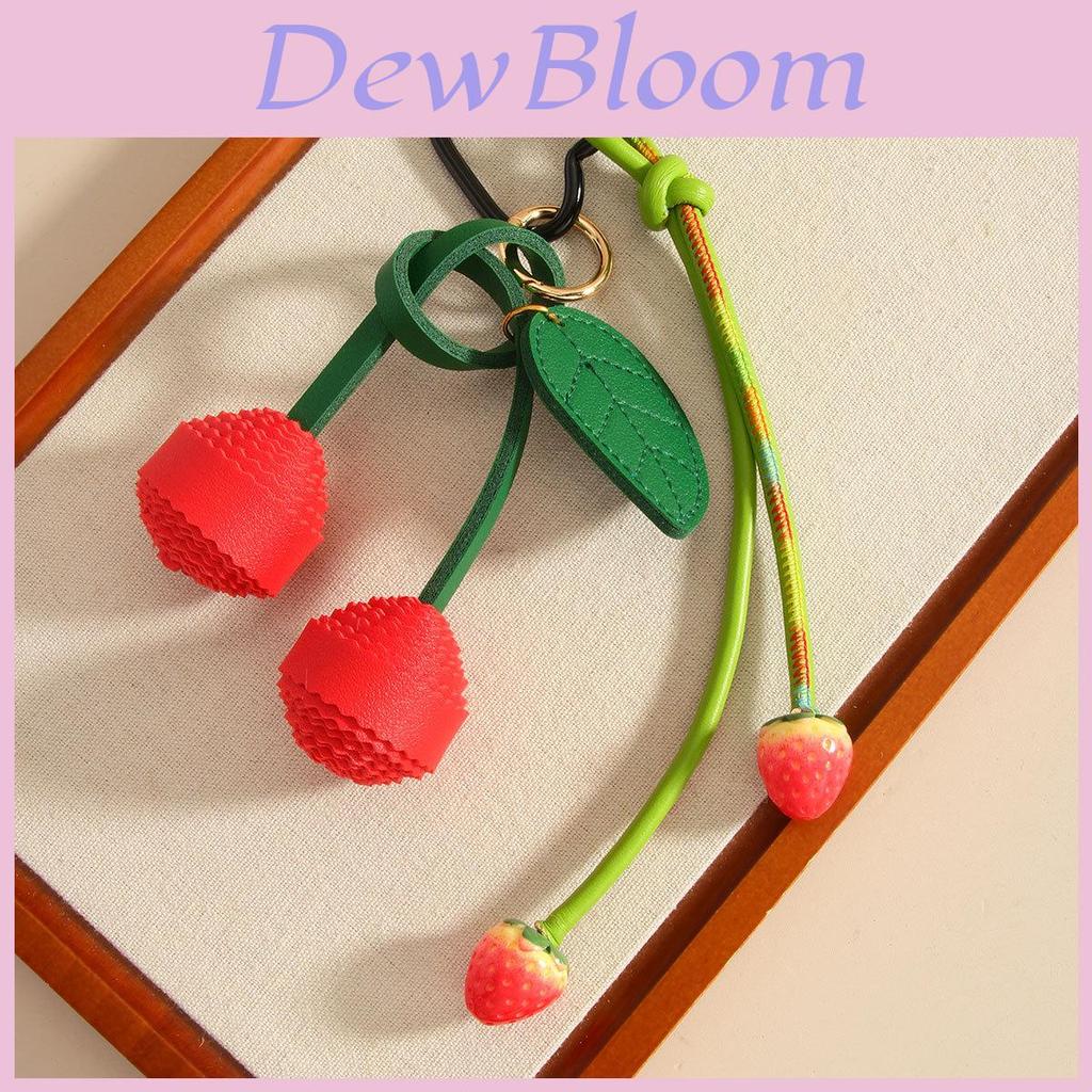 Pu Cherry Strawberry Keychain Bag Charm With Handcrafted Fruits For Fashionable Accessories