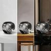 Vase with Brushstroke Decoration Artistic Bulbous Vase Long-Lasting Waterproof for Home Decorators, Entryway, Bookshelf