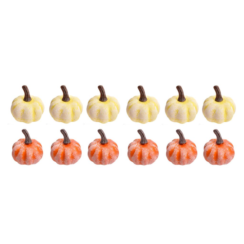 12PCS Artificial Pumpkins Fake Foam Pumpkins Fall Decorations for Autumn Harvest Festival Thanksgivi