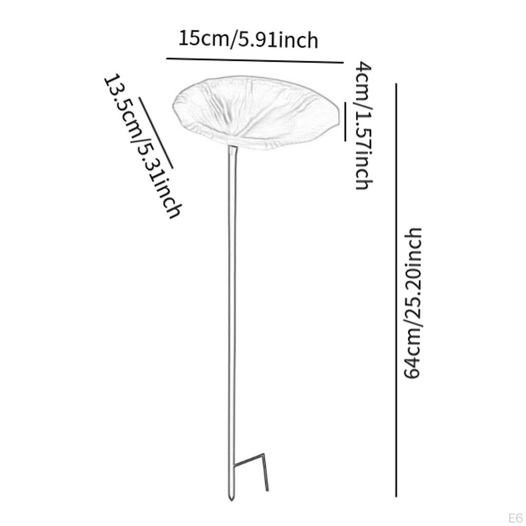 Bee Feeder on Stake, Bird Bath, Easy to Use Iron Ornament, Garden Decoration for Lawn, Yard,