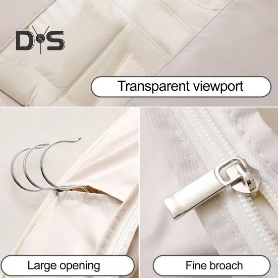 3Pcs Hanging Garment Bags with Self Compression Zipper Large Capacity Space Saving Hanging Bags Clothes Dust Covers