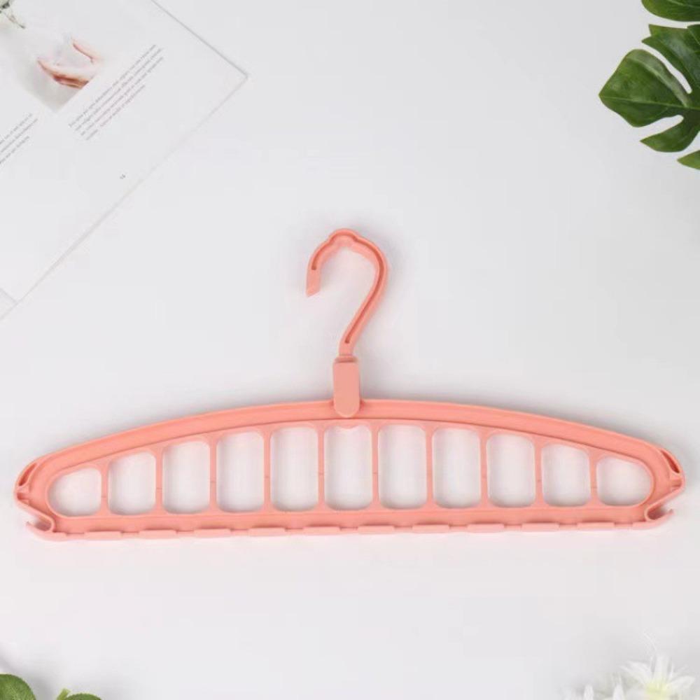 4PCS Rotatable Hook Multi-Hole Clothes Hanger Space-Saving Non-slip Wardrobe Clothes Organizer Plastic Clothes Hanging Rack