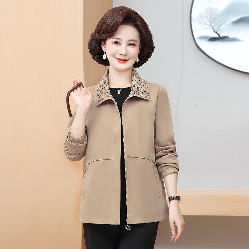 Одежда для женщин среднего и пожилого возраста 2026 весна новая одежда благородный иностранный стиль мать повседневный иностранный стиль одежда XL хаки