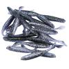 20Pcs Artificial Simulation Silicone Fishing Lure Soft Bait T Tail Soft Worm AccessoryGlitter Black