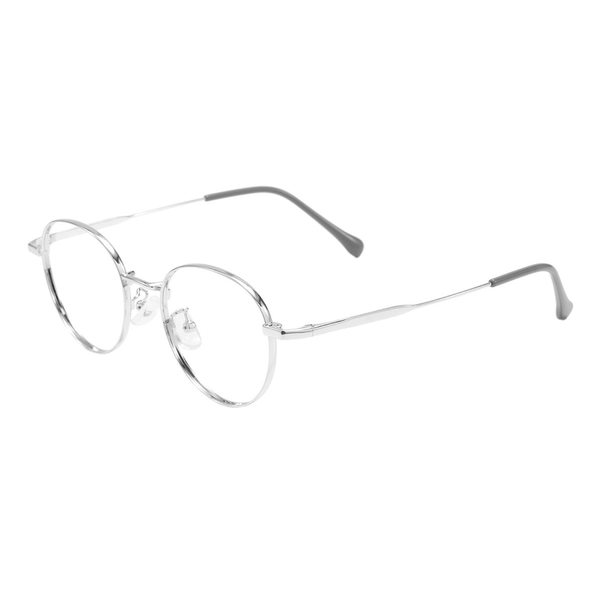 

Colorful Retro Round Men Women Stylish Spectacle Small Metal Full Rim Oval Pink Eyeglasses Frame For Optical Prescription Lenses серебряный серый