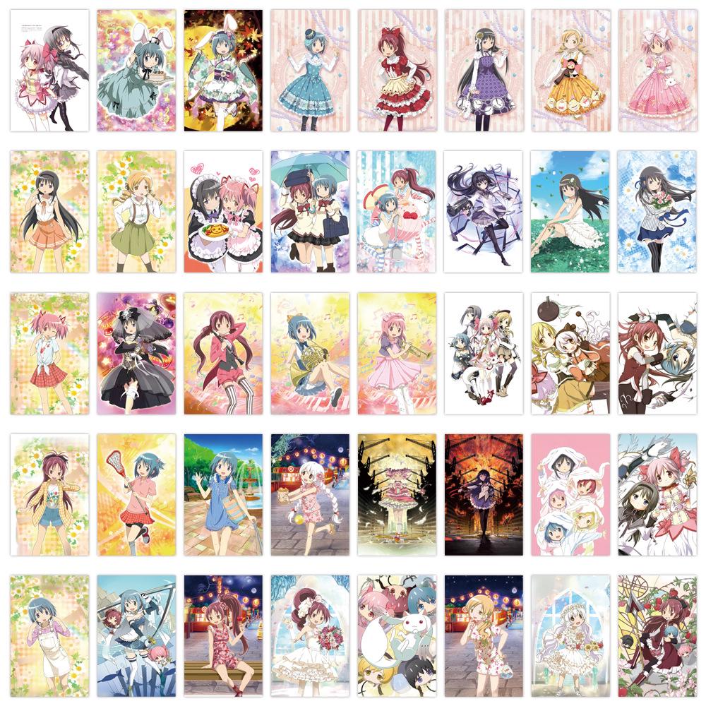 Magical Girl Madoka Magica Anime Stickers - 80 Sheets for DIY Journals, Stationery, Phone & Laptop Decor
