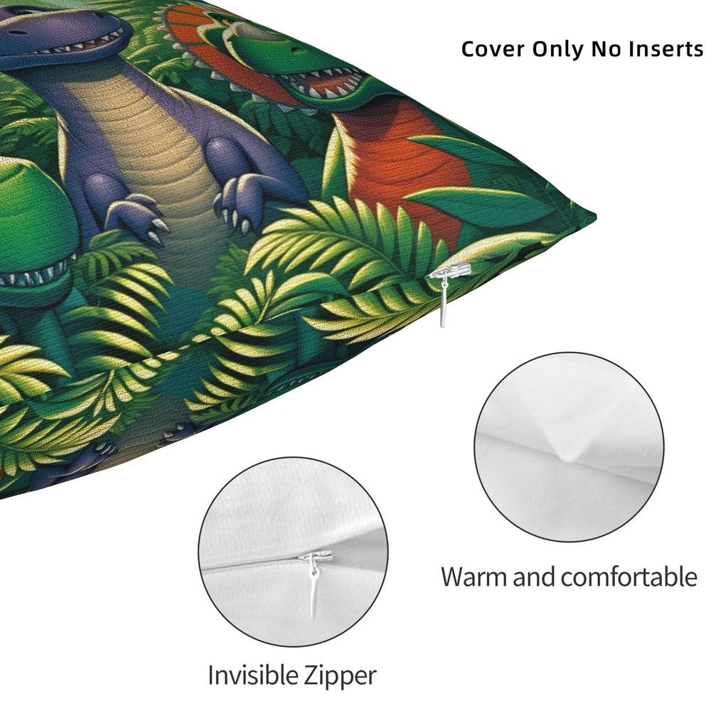 Colorful Smiling Cartoon Dinosaur Pillow Case Kawaii Pillow Cover Design Pillowcases For Couch Sofa Bedroom