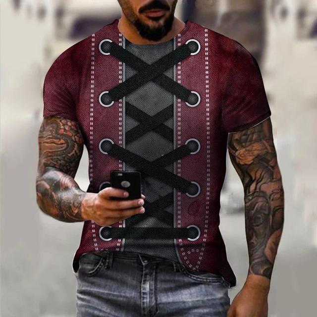 Moda Druk 3D Alternatywne Zabawne Graficzne Koszulki Lato Krótki Rękaw Osobowość Kreatywne Topy Casualowa Męska Koszulka Streetwear