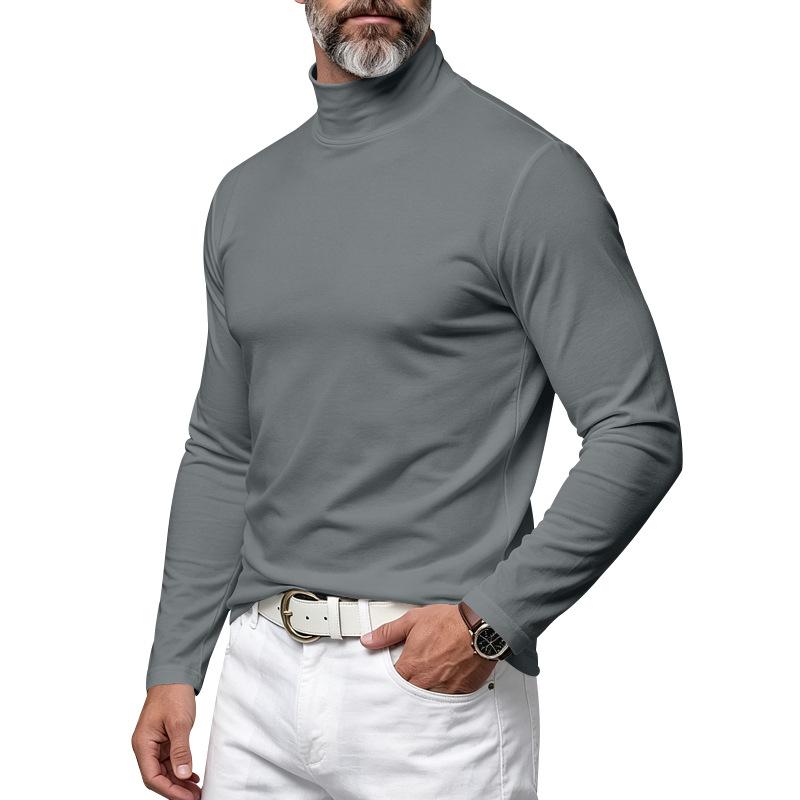 Men S Autumn Winter Slim Fit Half Mock Neck Long Sleeve T Shirt